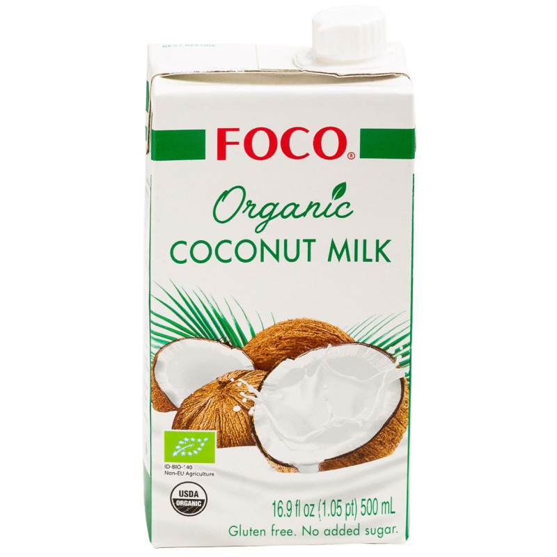 Мякоть кокосового ореха Foco Organic переработанная 10-12%, 500мл