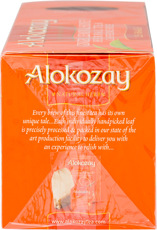 Чай Alokozay травяной имбирь-лимон-мёд в пакетиках, 25х2г — фото 3