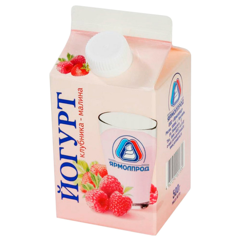 Йогурт Ярмолпрод клубника-малина питьевой 1.5%, 500мл