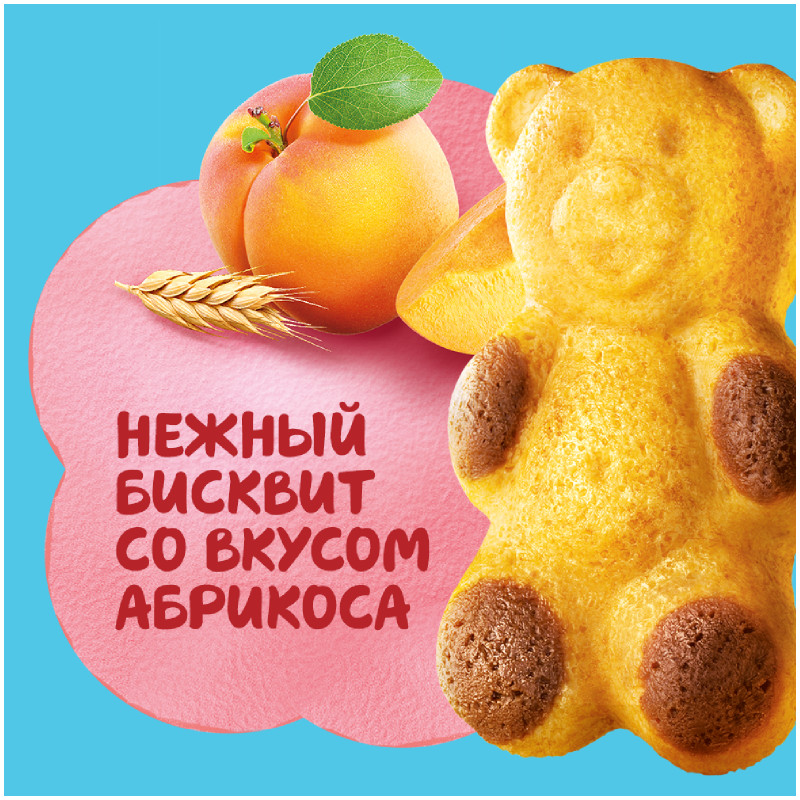 Пирожное Медвежонок Барни бисквитное с абрикосовой начинкой, 150г — фото 3