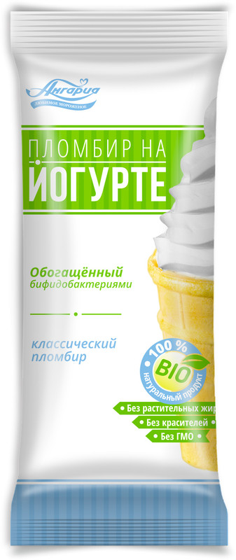 Мороженое Ангария Пломбир на йогурте обогащённый бифидобактериями 15%, 80г — фото 2