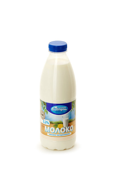 Молоко Молочная Благодать питьевое пастеризованное 3.2%, 900мл