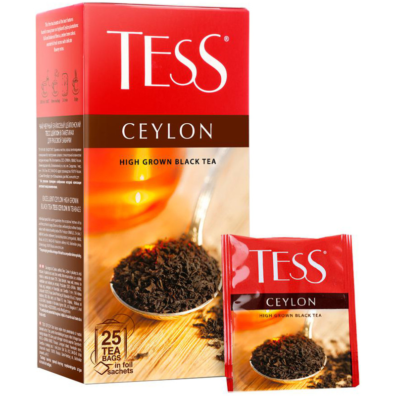 Чай Tess Цейлон чёрный высокогорный в пакетиках, 25х2г — фото 3