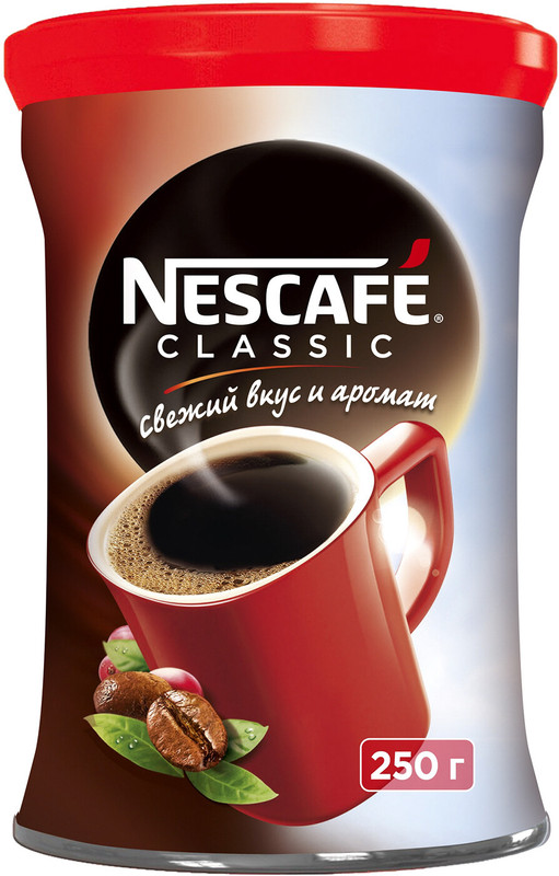 Кофе Nescafé Classic натуральный растворимый гранулированный, 250г