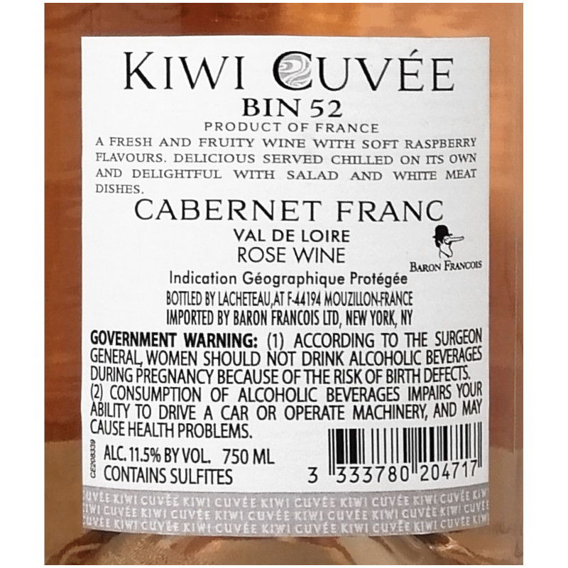 Вино Kiwi Cuvee Каберне Фран розовое сухое 11.5%, 750мл — фото 3