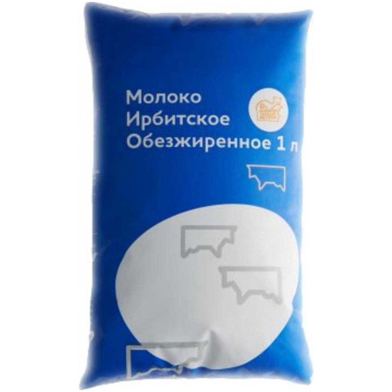 Молоко Ирбитское пастеризованное обезжиренное 0.1%, 1л