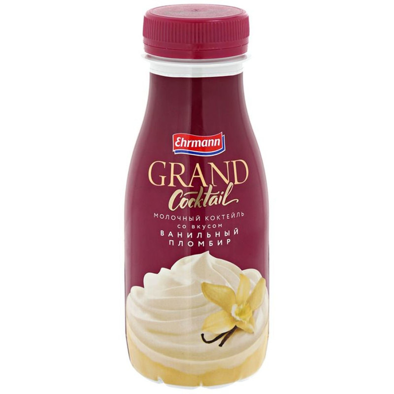 Коктейль молочный Grand Cocktail ванильный пломбир 4%, 260мл