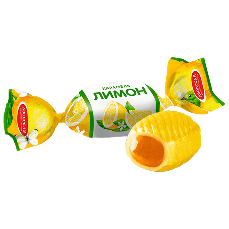 Карамель Азовская КФ Лимон с фруктовой начинкой, 250г — фото 1