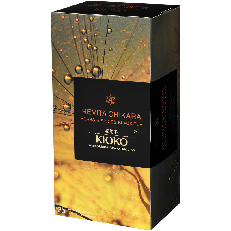 Чай Kioko Revita Chikara чёрный с добавками растительного сырья, 25х2г