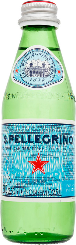 Вода S.pellegrino минеральная природная питьевая лечебно-столовая газированная, 250мл