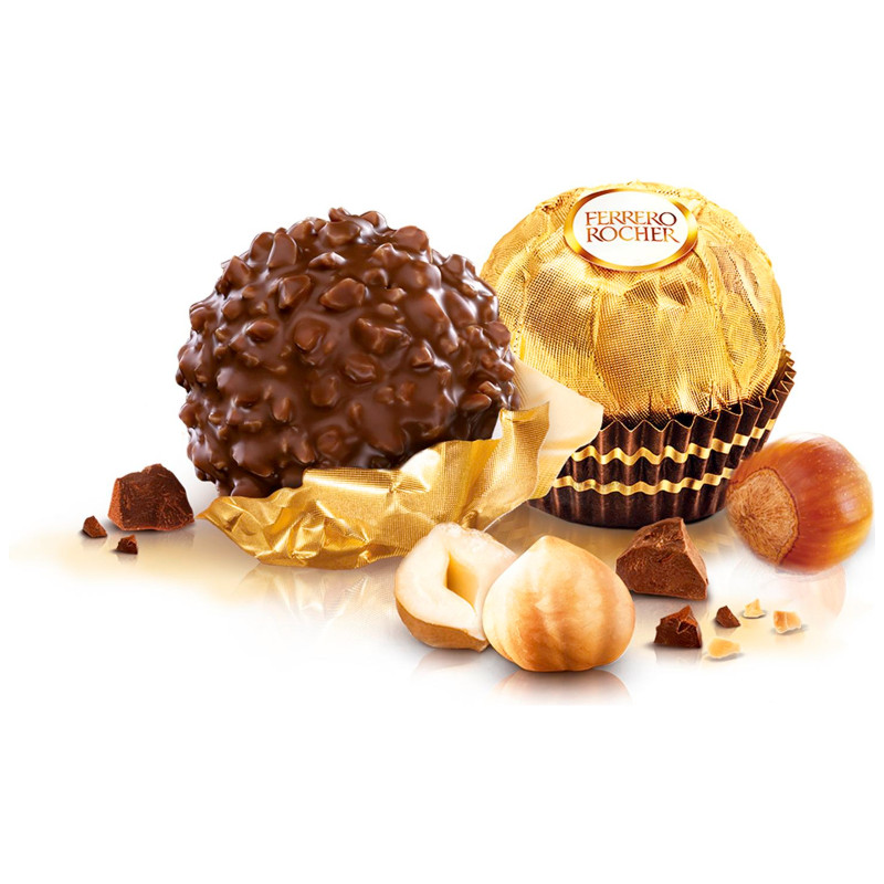 Конфеты Ferrero Rocher молочный шоколад и лесной орех, 37.5г — фото 1