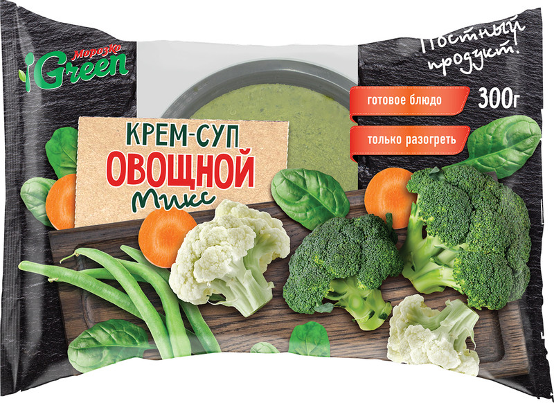 Крем-суп Морозко Green овощной микс замороженный, 300г