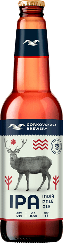 Пиво Gorkovskaya Brewery Индийский пэйл эль светлое нефильтрованное 5.9%, 440мл