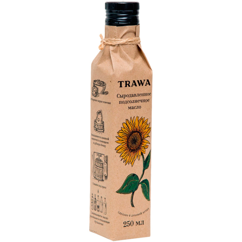 Масло подсолнечное Trawa сыродавленное нерафинированное, 250мл — фото 1