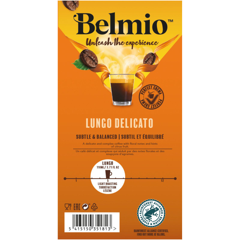 Кофе в капсулах Belmio Lungo Delicato натуральный жареный молотый, 10х5,2г — фото 1