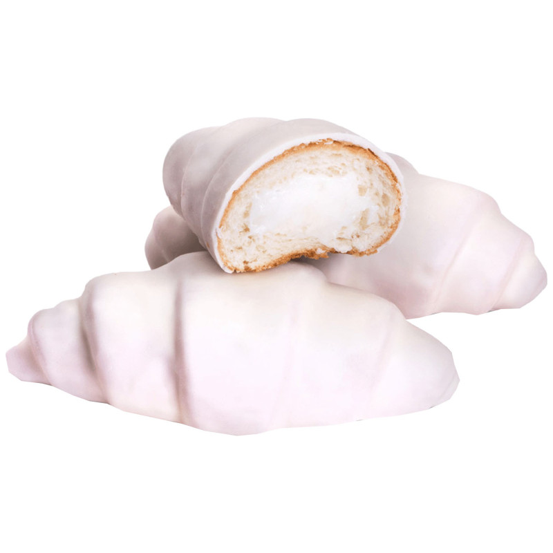 Круассан Мэри с йогуртовой начинкой в белой глазури, 75г — фото 1
