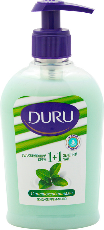 Мыло жидкое Duru 1+1 увлажняющий крем и зелёный чай, 300мл