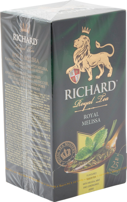 Чай Richard Royal Melissa зелёный байховый мелисса-мята-лемонграсс в пакетиках, 25х1.5г — фото 1