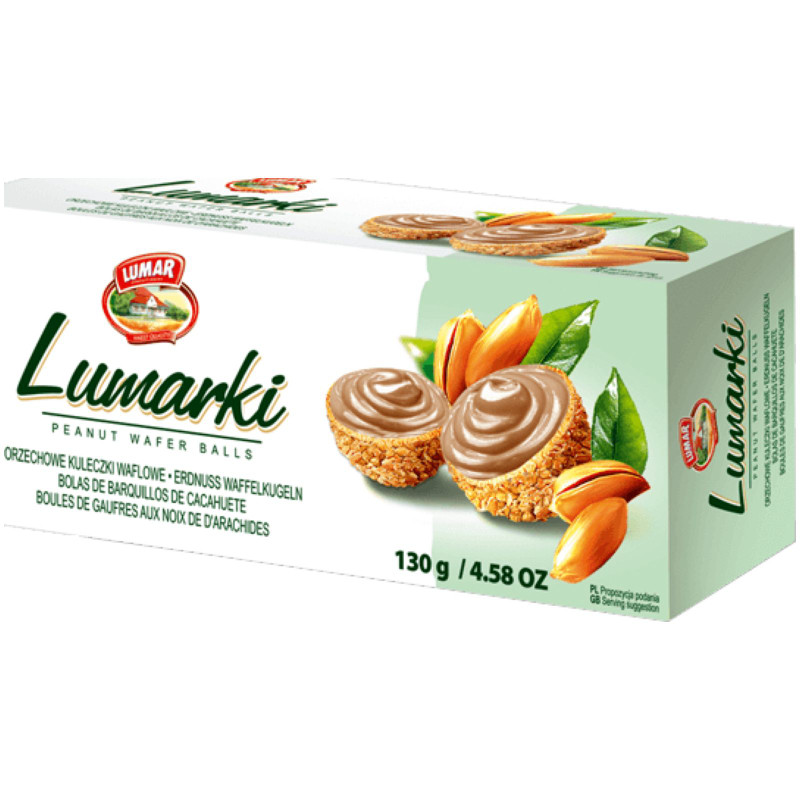 Конфеты Lumar Lumarki вафельные с арахисовой начинкой, 125г
