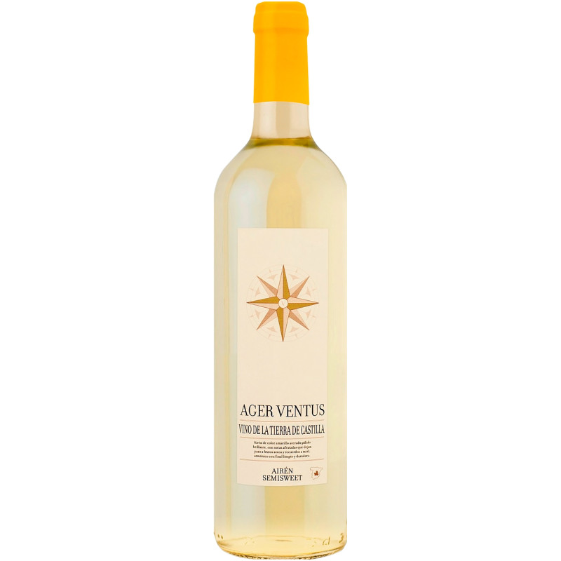 Вино Ager Ventus белое полусладкое 11%, 750мл