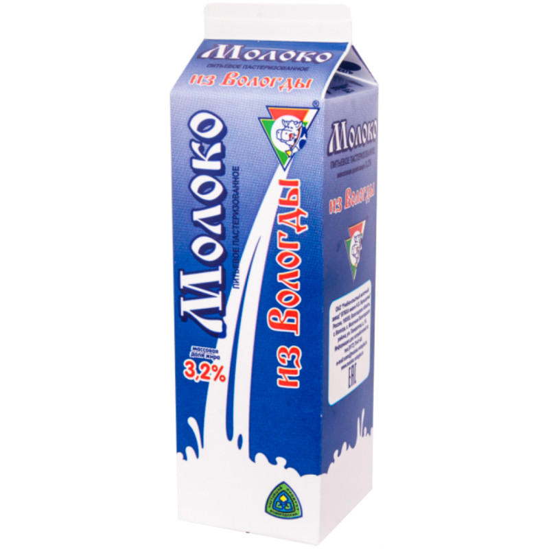 Молоко Из Вологды пастеризованное 3.2-4.5%, 950мл