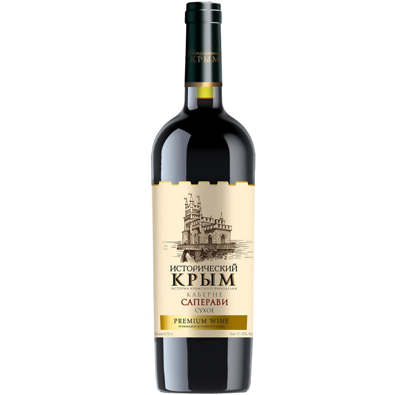 Вино Исторический Крым Каберне-Саперави серия красное сухое 12%, 750мл