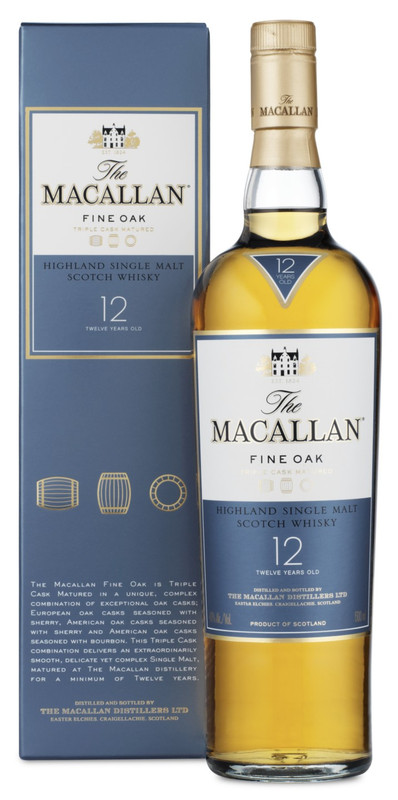 Виски Macallan Файн Оак 12-летний 40% в подарочной упаковке, 500мл