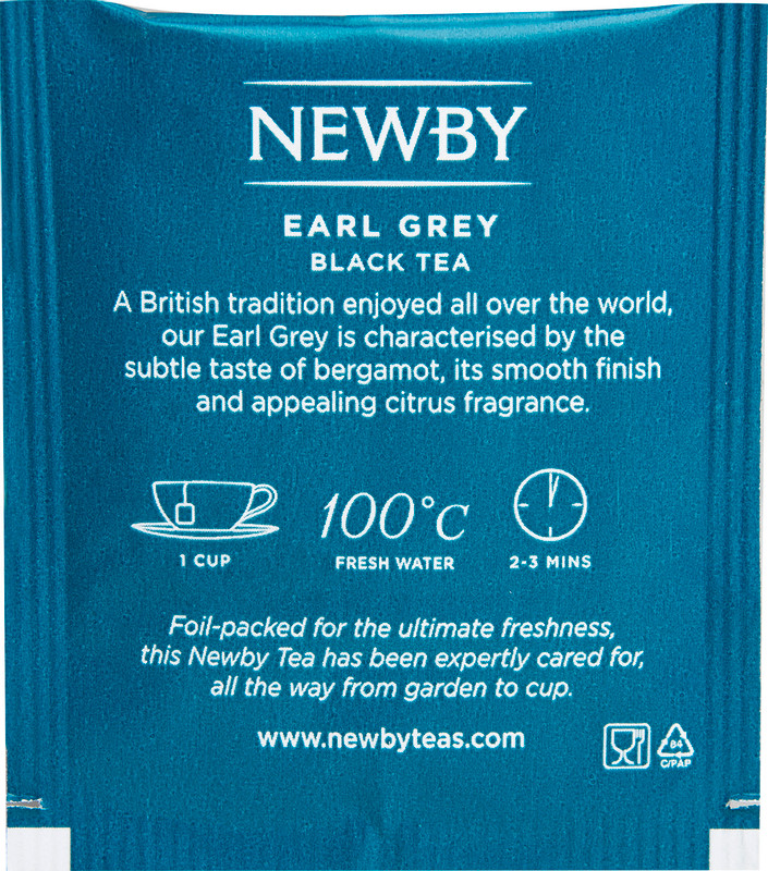 Чай Newby Эрл Грей чёрный в пакетиках, 25х2г — фото 1