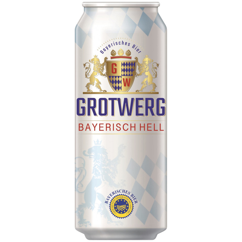 Пиво Grotwerg Bayerisch Hell светлое фильтрованное 4.7%, 500мл