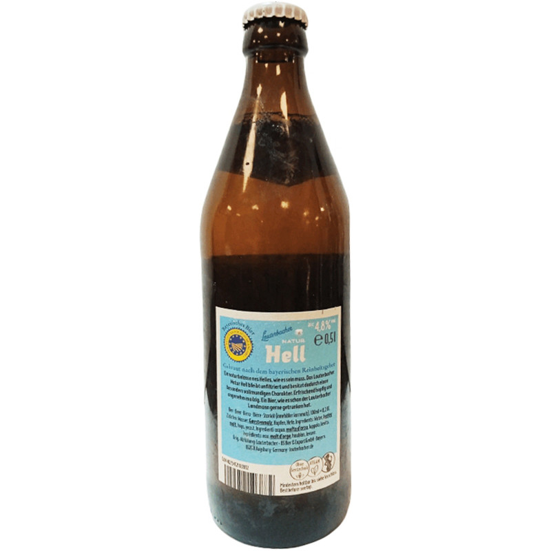 Пиво Lauterbacher Natur Hell светлое нефильтрованное непастеризованное неосветлённое 4,8%, 500мл — фото 1