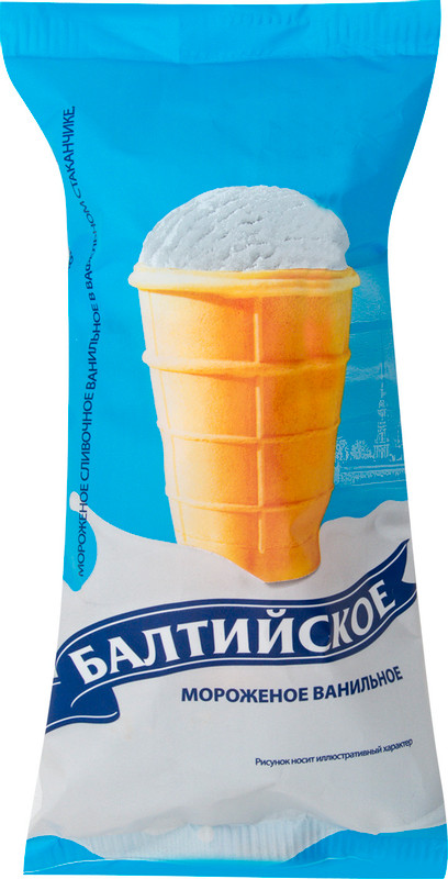 Мороженое сливочное Балтийский ванильное стаканчик 8%, 70г