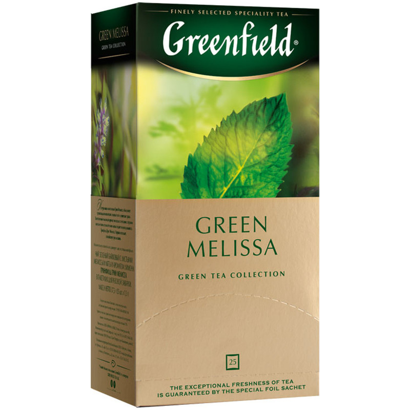 Чай Greenfield Грин мелисса зелёный в пакетиках, 25х1.5г — фото 2