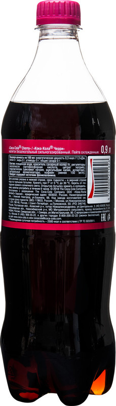 Напиток безалкогольный Coca-Cola Черри газированный, 900мл — фото 1