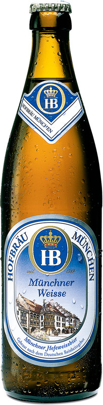 Пиво Hofbrau Мюнхнер светлое нефильтрованное 5.1%, 500мл