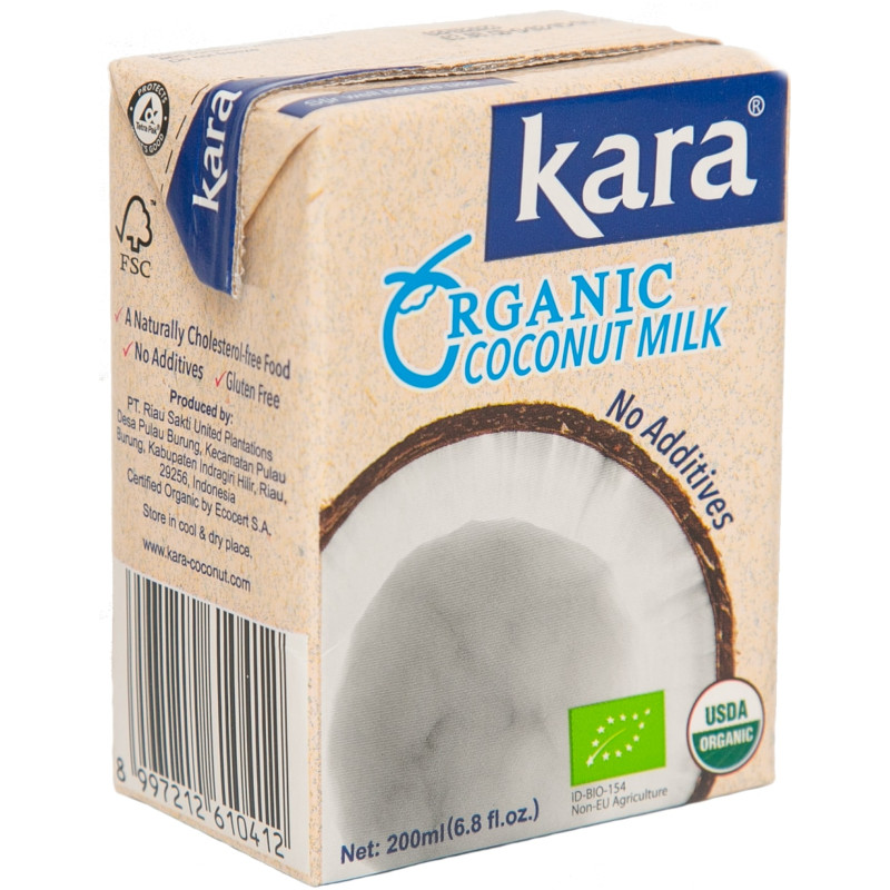 Молоко Kara Organic кокосовое органическое 17%, 200мл — фото 1