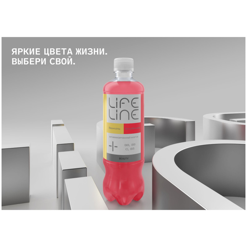 Напиток безалкогольный Lifeline Beauty клубника-ваниль витаминизированный негазированный, 500мл — фото 3