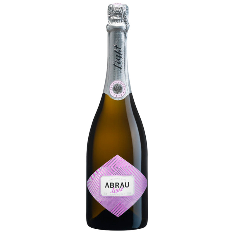 Напиток винный Abrau Light фруктовый полусладкий 8% газированный, 750мл