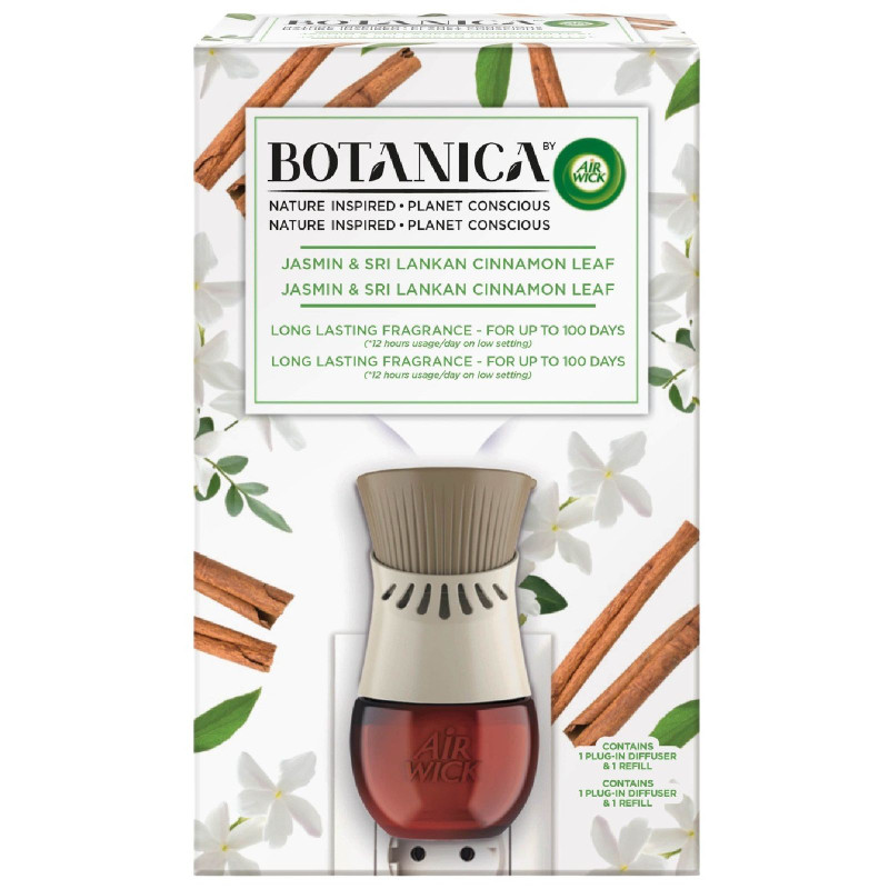 Диффузор аромамасел Air Wick Botanica в комплекте со сменным флаконом Манящий жасмин и Шри-ланкийская корица, 120г