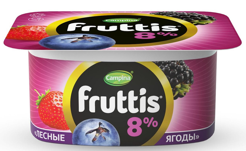Продукт йогуртный Fruttis абрикос-манго-лесные ягоды 8%, 115г — фото 1