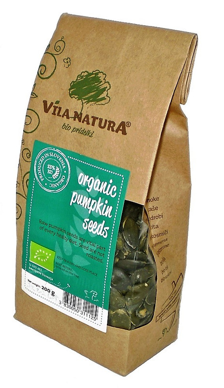 Семена тыквы Vila Natura штирийской очищенные био, 200г