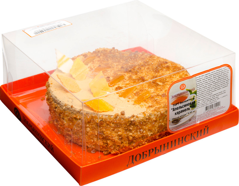 Торт бисквитный Добрынинский Апельсиновая карамель, 850г — фото 1