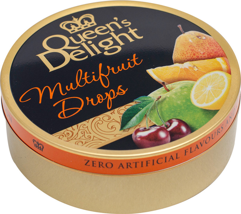 Карамель леденцовая Queens Delight Multifruit Drops мультифруктовые, 150г
