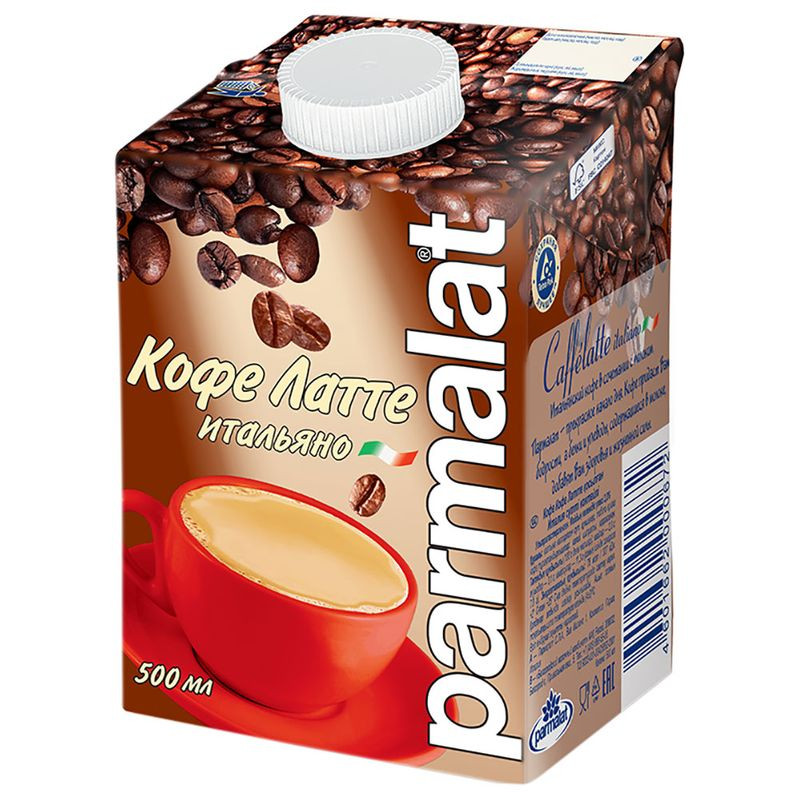 Коктейль молочный Parmalat Caffe Latte с кофе 2.3%, 500мл — фото 1