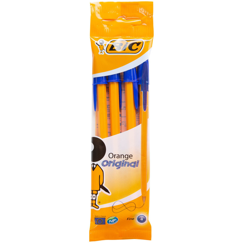 Ручки Bic Orange Original шариковые синие, 4шт — фото 2