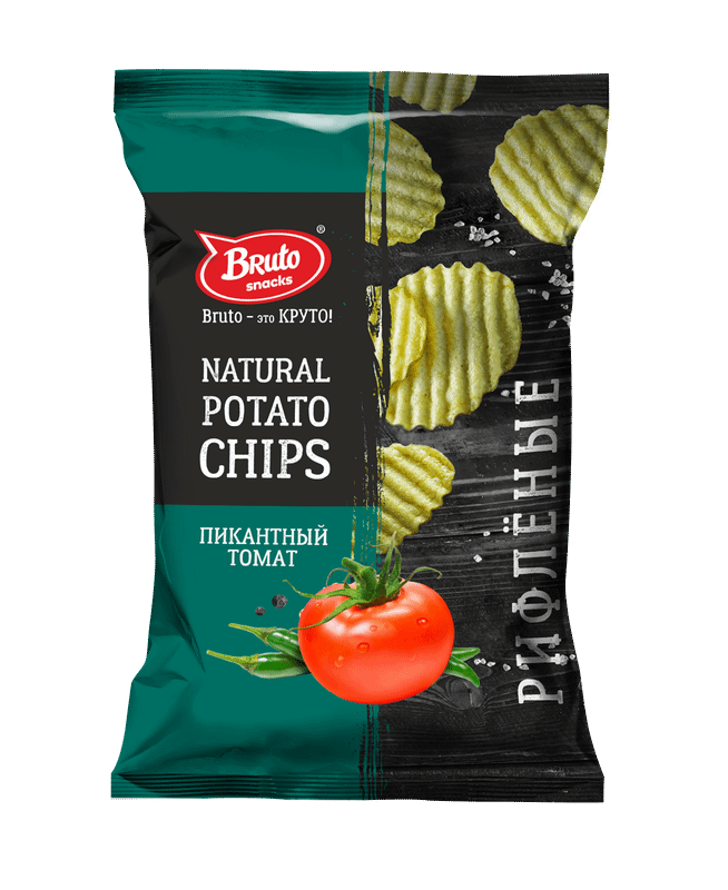 Чипсы Bruto из натурального картофеля со вкусом томата, 130г