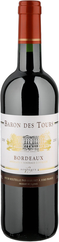 Вино Baron des Tours Бордо красное сухое, 750мл — фото 1