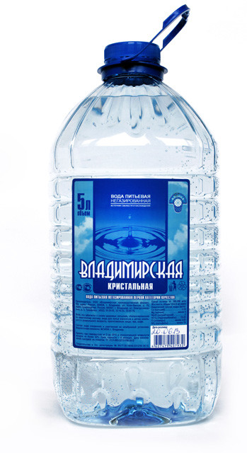Вода питьевая Владимирская Кристальная обработанная негазированная, 5л