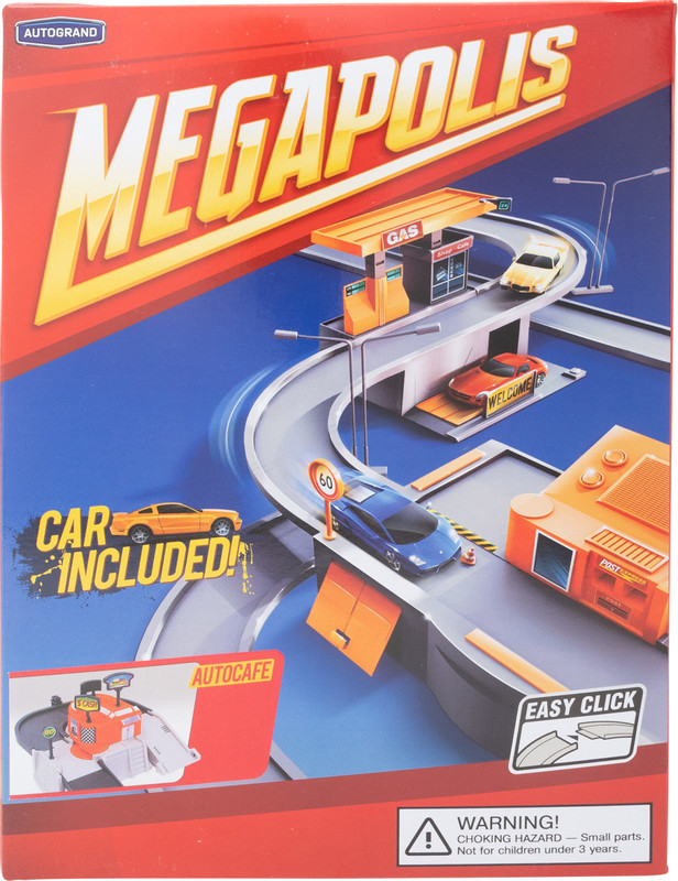 Автомобиль Autogrand Megapolis с текстильным игровым ковриком и дорожными знаками — фото 1