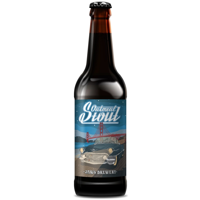 Пиво Jaws Oatmeal Stout тёмное фильтрованное непастеризованное 5.2%, 500 мл