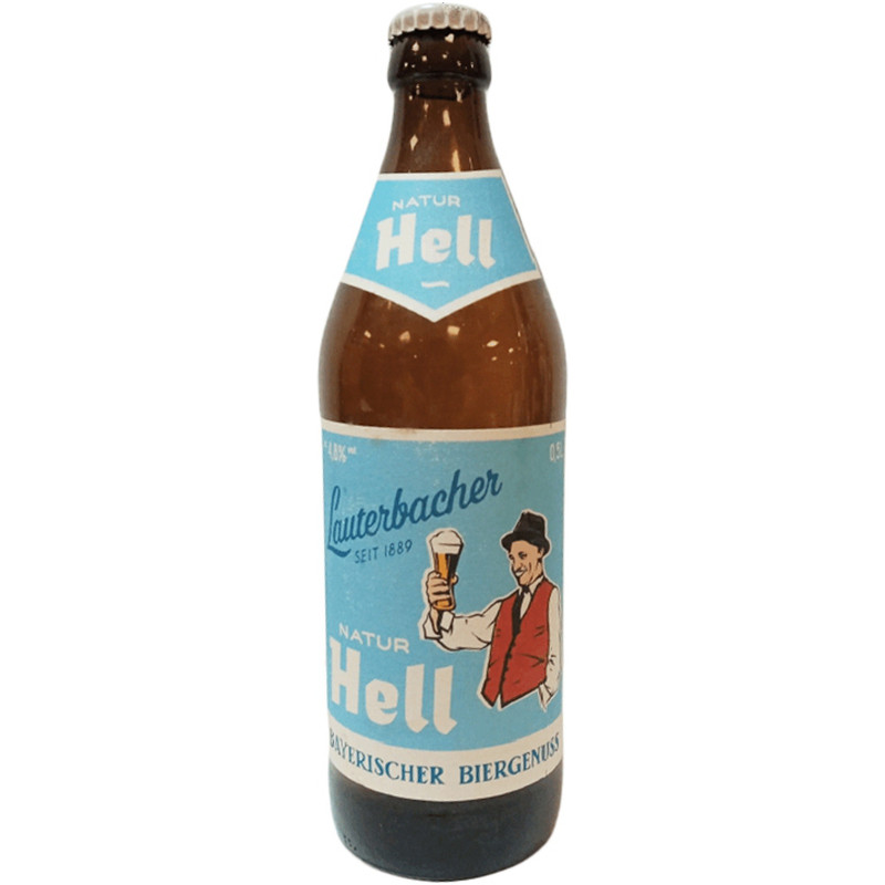 Пиво Lauterbacher Natur Hell светлое нефильтрованное непастеризованное неосветлённое 4,8%, 500мл